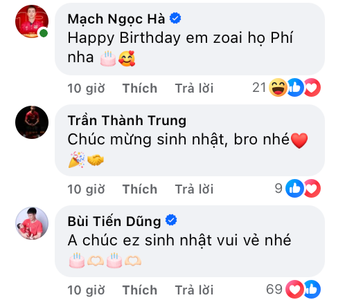 Cầu thủ Mạch Ngọc Hà gọi vui Lý Đức là "em trai họ Phí".