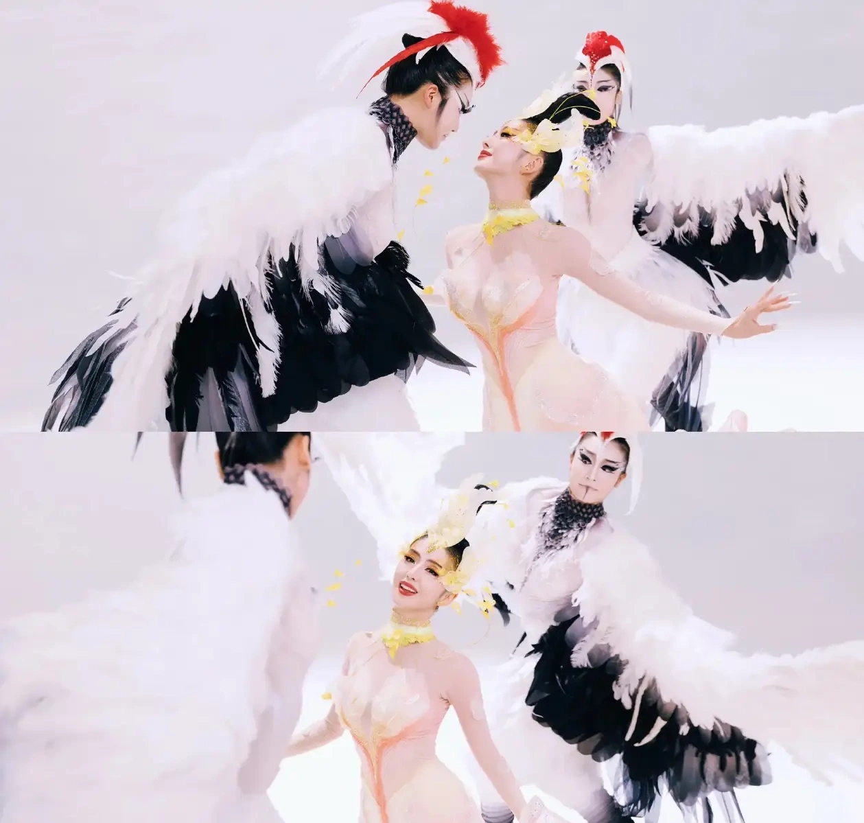 Đồng Lệ Á hóa thân tiên nữ hoa mẫu đơn. Cô sử dụng chuỗi động tác 'Thức tỉnh - Nở rộ - Hương thơm lan tỏa - Vươn lên', thể hiện sức sống mãnh liệt của hoa mẫu đơn qua những động tác xoay tròn và uyển chuyển. Chiếc váy của cô xòe ra như một đóa hoa khổng lồ đang nở rộ. Đôi mắt biểu cảm của cô truyền tải sự thanh lịch và sức mạnh nội tâm.Theo&nbsp;Sohu,&nbsp;Dương Lệ Bình hết lời khen ngợi Đồng Lệ Á, nói cô 'thực sự xứng đáng với quá trình đào tạo múa', và 'mọi khía cạnh của quá trình tập luyện đều được thực hiện một cách hoàn hảo'.