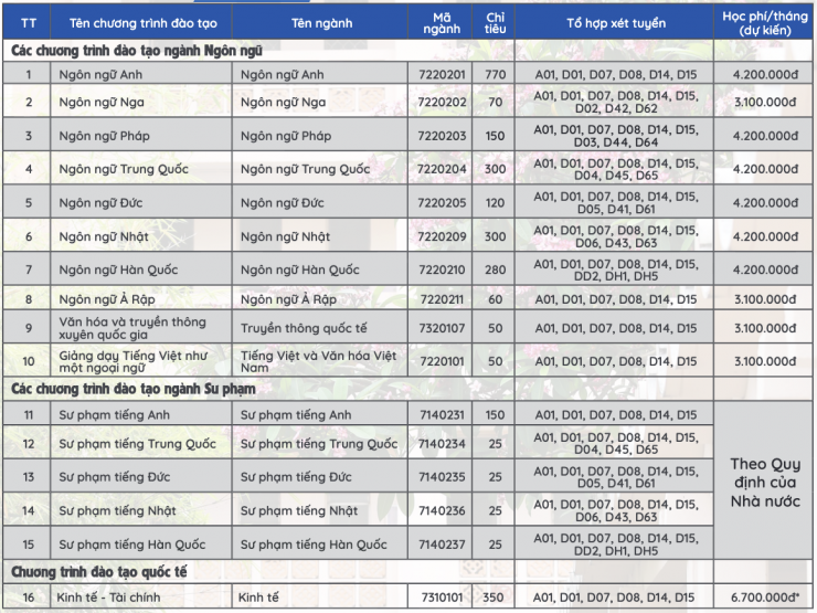 Trường Đại học Ngoại ngữ giảm 18 tổ hợp xét tuyển năm 2026 - 1