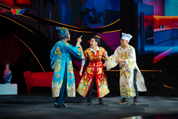 Màn đối đáp của hai Táo ông và một Táo bà. Ảnh: VTV