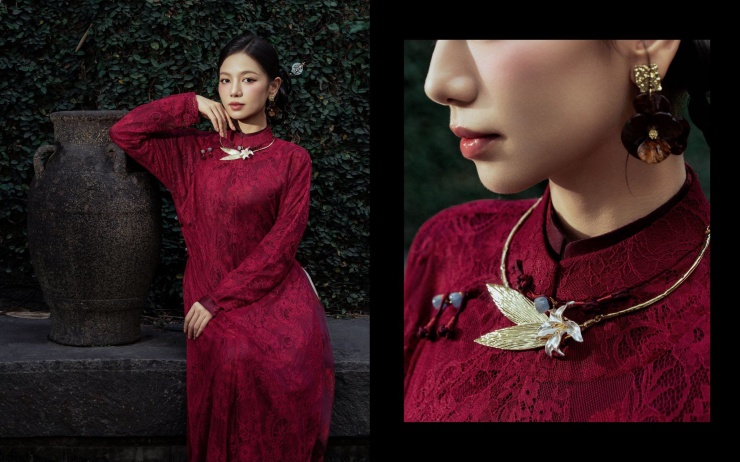 Trong không khí rộn ràng đón Xuân, Hạ Anh - diễn viên phim "Mưa đỏ" gây chú ý khi khoác lên mình tà áo dài đỏ thắm – biểu tượng của may mắn và phú quý trong ngày Tết truyền thống Việt Nam.