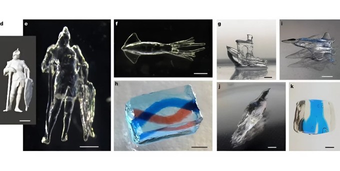 Một số vật thể in 3D bằng phương pháp DISH. Ảnh: Nature