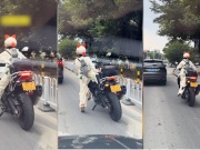 Clip: "Cô bé hạt tiêu" điều khiển xe phân khối lớn, thao tác cực ngầu ở đèn đỏ