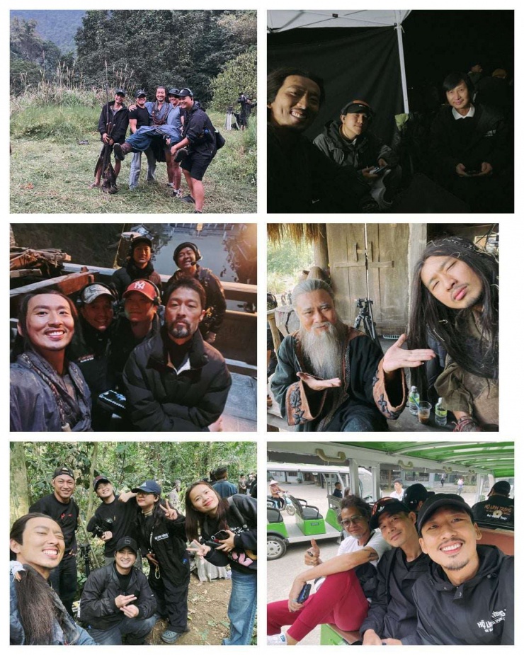 Nam diễn viên Tuấn Trần tại hậu trường quay phim "Hộ Linh Tráng Sĩ". (Ảnh: FBNV)