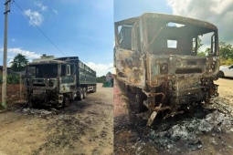 Gia Lai: Xe đầu kéo cháy rụi vào đêm giao thừa, nghi do tài xế thắp hương