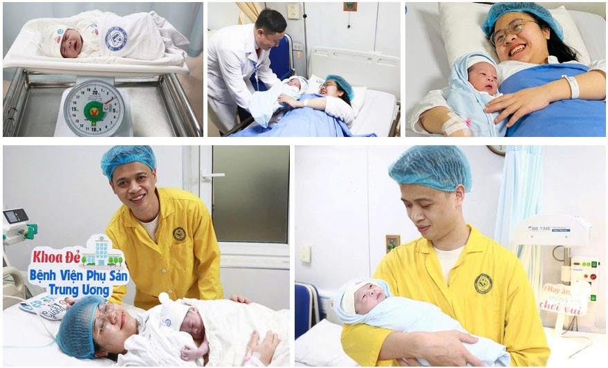 Gia đình sản phụ Nguyễn Vân Anh chào đón con trai đầu lòng