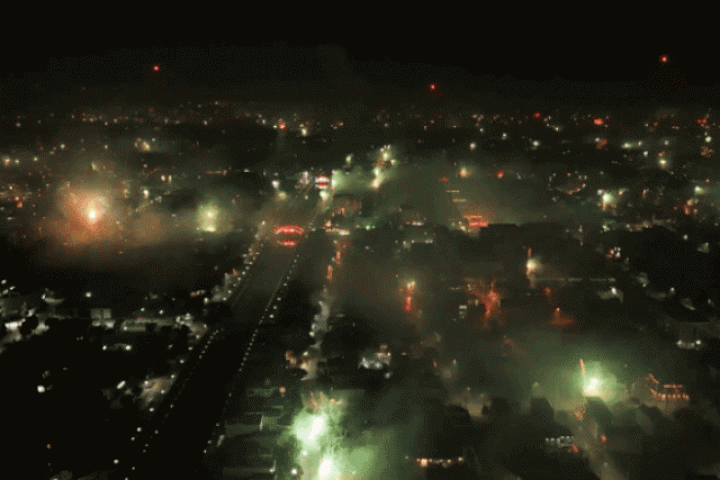 Khoảnh khắc pháo hoa giao thừa khắp các tỉnh thành nhìn từ flycam