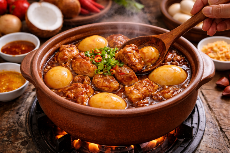 Món ăn thịt kho hột vịt tượng trưng cho sự sung túc, đủ đầy