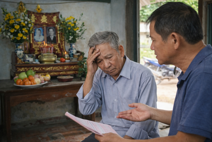 Đất ở quê lên giá khiến sóng gió ập đến khi chú út trở về, đề nghị họp gia đình để chia tài sản (ảnh minh họa: AI)