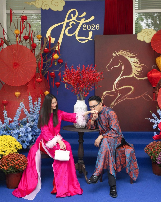 Ảnh sao 18/2: Con gái Ngô Thanh Vân - Huy Trần lần đầu mặc áo dài - 6