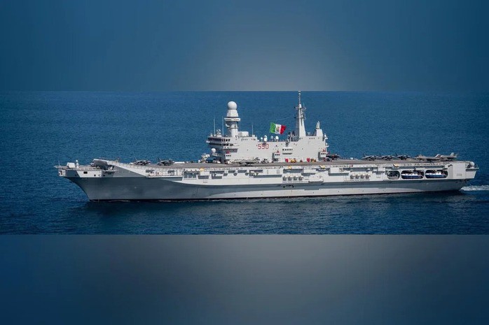 Tàu sân bay ITS Giuseppe Garibaldi được được Hải quân Ý loại biên vào tháng 10-2024. Ảnh: JAKARTA POST