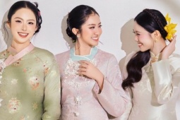 Hà Trúc Linh và 2 Á hậu diện áo dài Tết gây chú ý