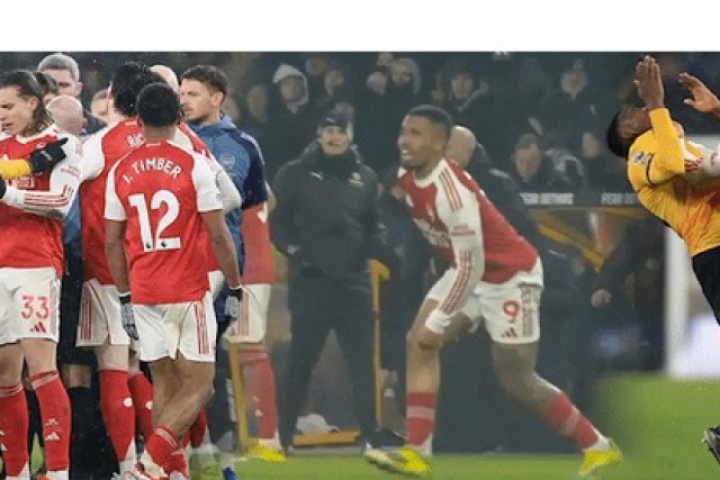 Cận cảnh màn xô xát hỗn loạn khi Wolves hoà kịch tính Arsenal