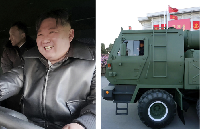 Chủ tịch Kim Jong-un dường như đã lái thử một trong những chiếc xe trong buổi lễ. Ảnh: Rodong Sinmun