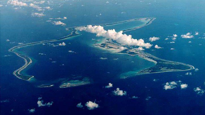 Diego Garcia, hòn đảo lớn nhất trong quần đảo Chagos, là nơi đặt căn cứ quân sự chung của Anh và Mỹ. Ảnh: PA.