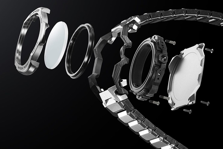 Các chi tiết thiết kế trên đồng hồ&nbsp;&nbsp;G-Shock MTGB4000D-1A của Casio.