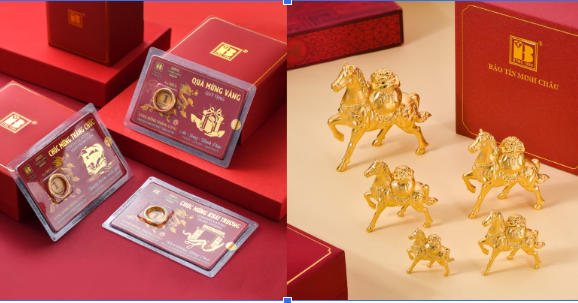 Vàng nhẫn 1 chỉ làm quà tặng do Công ty Bảo Tính Minh Châu sản xuất