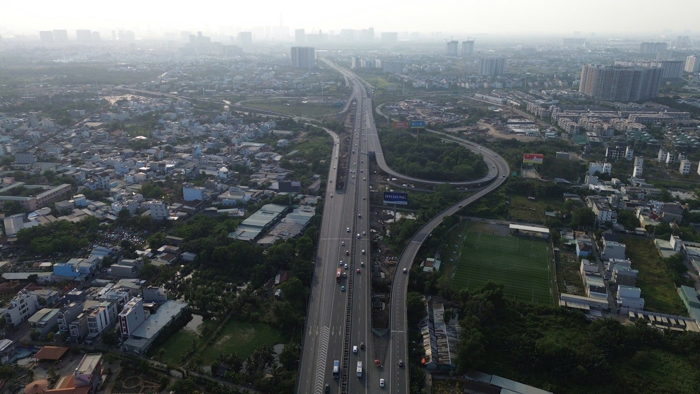 Đường dẫn cao tốc TPHCM - Long Thành - Dầu Giây trên địa bàn TPHCM thông thoáng.