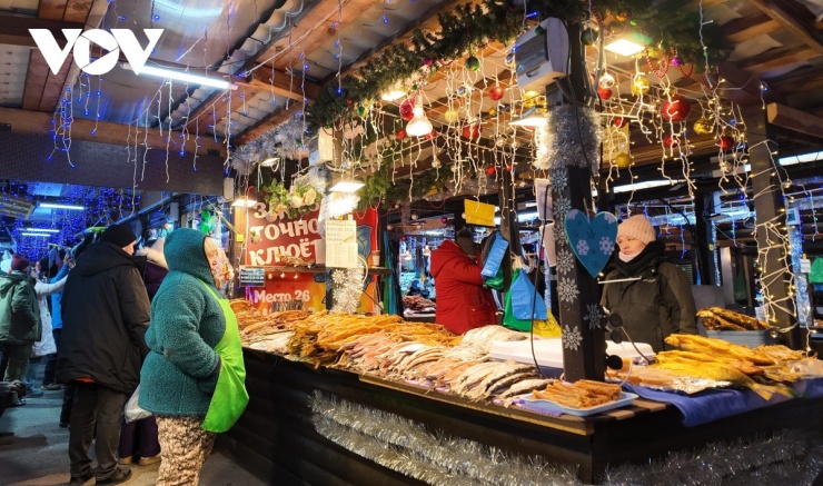 Một góc chợ cá tại Baikal