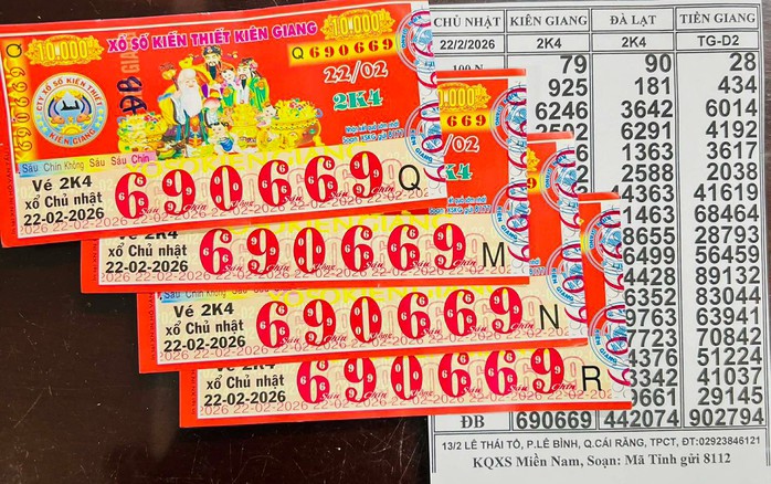 Thêm một khách hàng trúng độc đắc 4 vé Kiên Giang. Ảnh: ĐLVS Triều Phát
