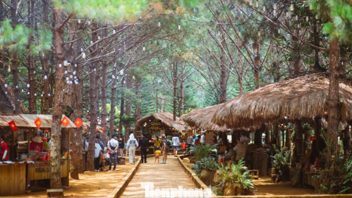 Không chỉ tại các điểm cao, dọc những tuyến đường trung tâm ở Măng Đen, nhiều quán cà phê nằm trên sườn đồi cũng trở thành “ban công” lý tưởng để du khách phóng tầm mắt ngắm mây.