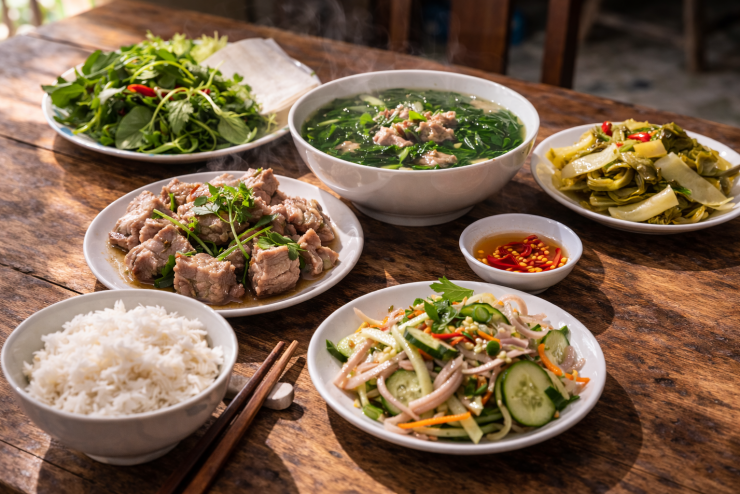 Mâm cơm giản dị nhưng hấp dẫn – thực đơn món ngon mỗi ngày quen thuộc