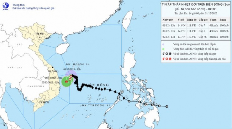 Trong năm 2025, có 15 cơn bão hoạt động trên khu vực Biển Đông