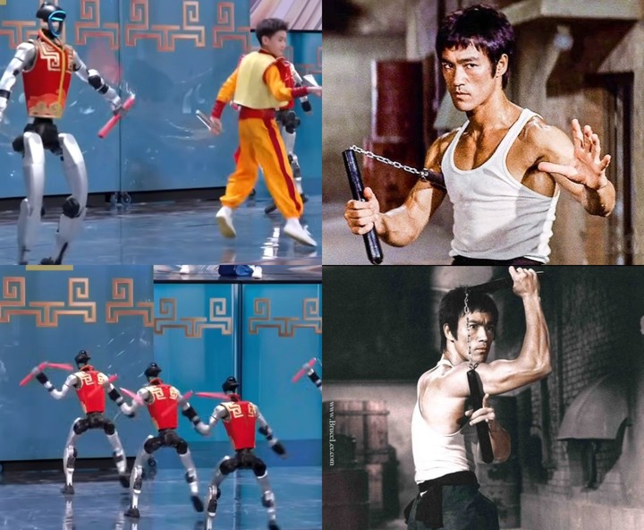 Màn múa côn của robot nhằm tôn vinh huyền thoại võ thuật Lý Tiểu Long