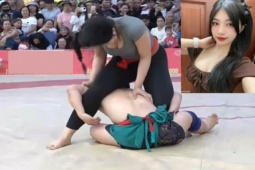 Hot girl Anh Thơ hất tung "4 vó" hạ "Quỷ lùn" Hồng Sơn, fan xôn xao về đô vật gợi cảm