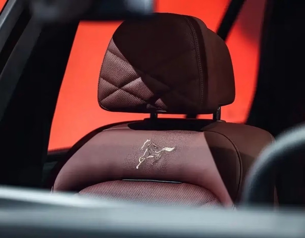 BMW sử dụng tông đỏ sẫm cho ghế bọc da tổng hợp.