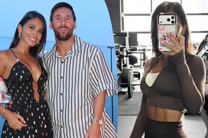 Bà xã Lionel Messi khoe vóc dáng ấn tượng