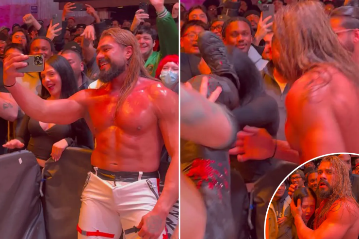 Nữ khán giả xinh đẹp bất ngờ phải nhận cú đạp cực mạnh từ nam đô vật