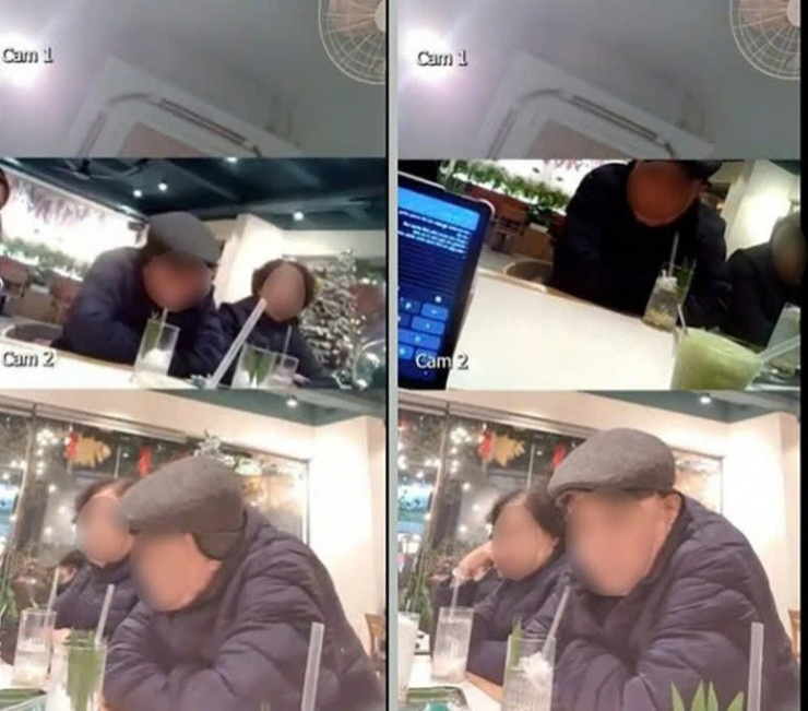 Gia đình bà M.B.V, ông L.C.T và chị L.T.H đến gặp chủ xe Đỗ Bích Ngọc xin lỗi về hành vi gây hư hỏng xe vào tối ngày 23/1/2025. Ảnh: NVCC