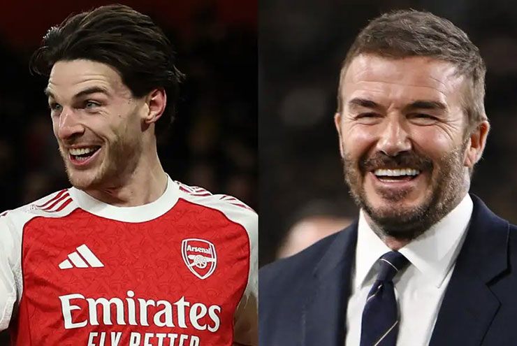 Declan Rice tiết lộ được Beckham nhắn tin sau cú đúp sút phạt tung lưới Real Madrid