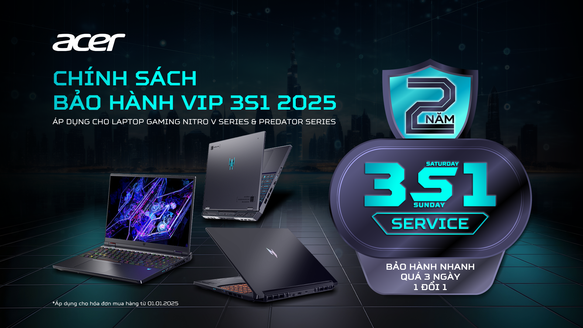 Laptop Gaming 2026 Acer trang bị RTX 50 Series: Nâng cấp hiệu năng và bảo hành 3S1 - 3