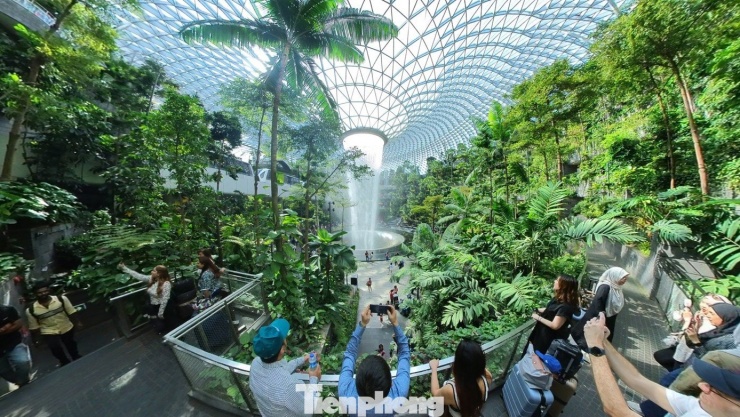 Không gian bên trong sân bay Changi. Ảnh: Hiếu Duy.