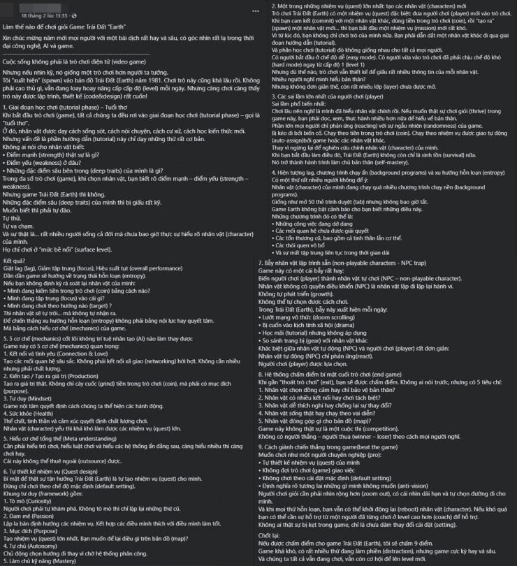 Bài viết về Game Trái Đất gây sốt trên mạng xã hội.