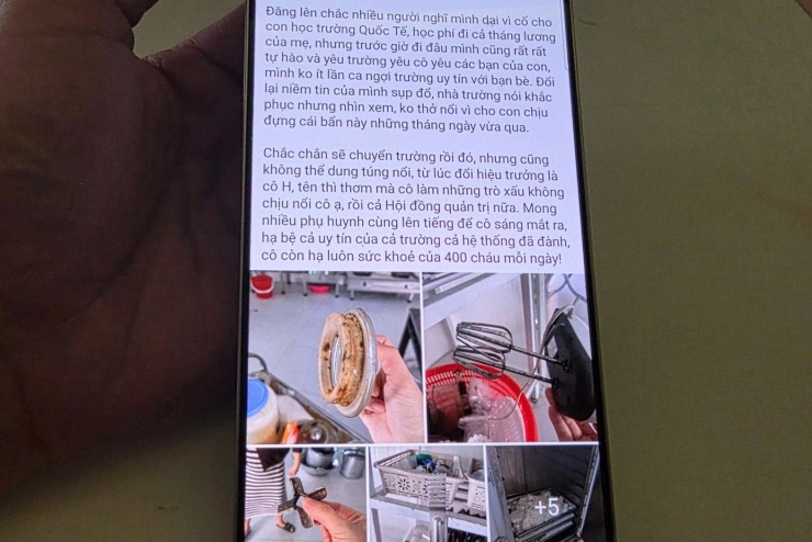 Bài đăng của phụ huynh trên mạng xã hội.