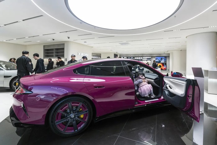 Dòng xe Xiaomi SU7. Ảnh: Bloomberg.