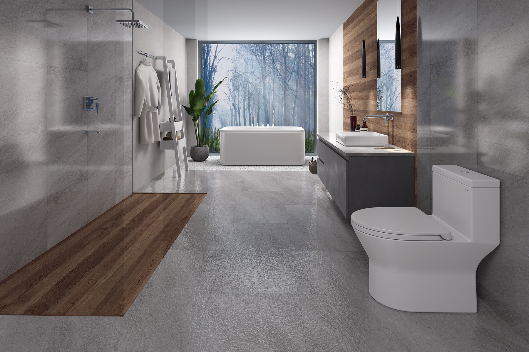 Không gian phòng tắm trang bị thiết bị vệ sinh Caesar