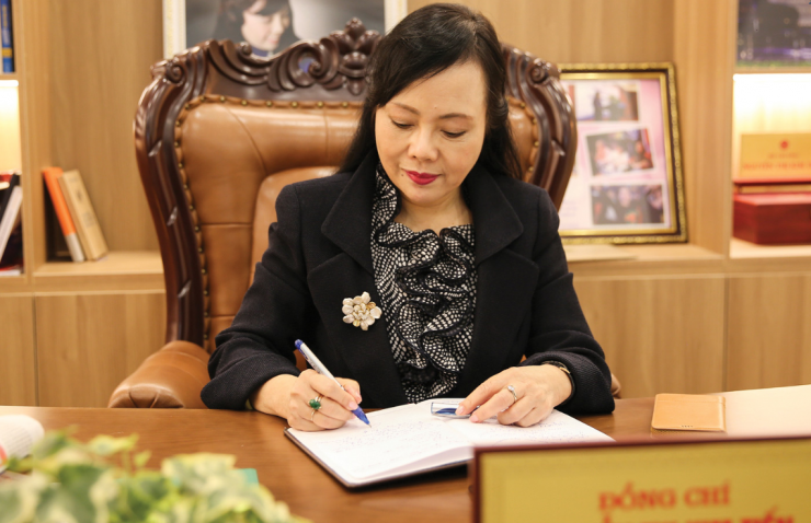 Bà Nguyễn Thị Kim Tiến tại thời điểm giữ chức Bộ trưởng Bộ Y tế, giai đoạn 2011 - 2019.