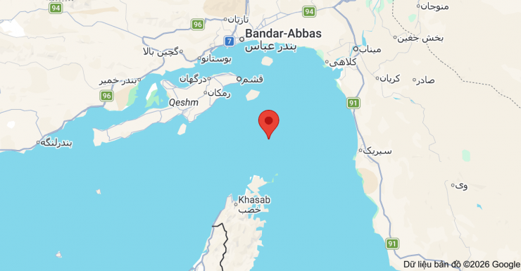 Vị trí eo biển Hormuz. Ảnh: Map