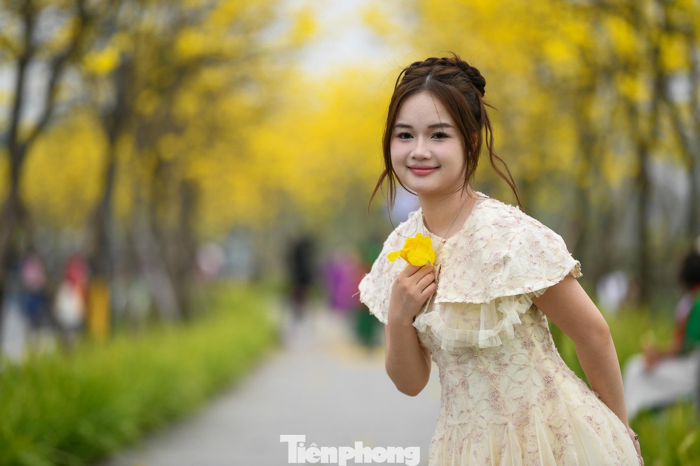 Đổ xô check-in đường hoa phong linh rực rỡ nhất Thủ đô - 6