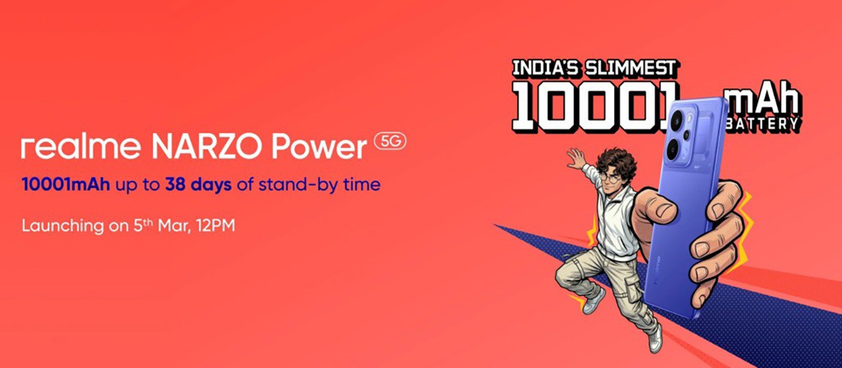 Realme Narzo Power 5G sắp ra mắt với pin 10.001 mAh, màn hình 144Hz - 2