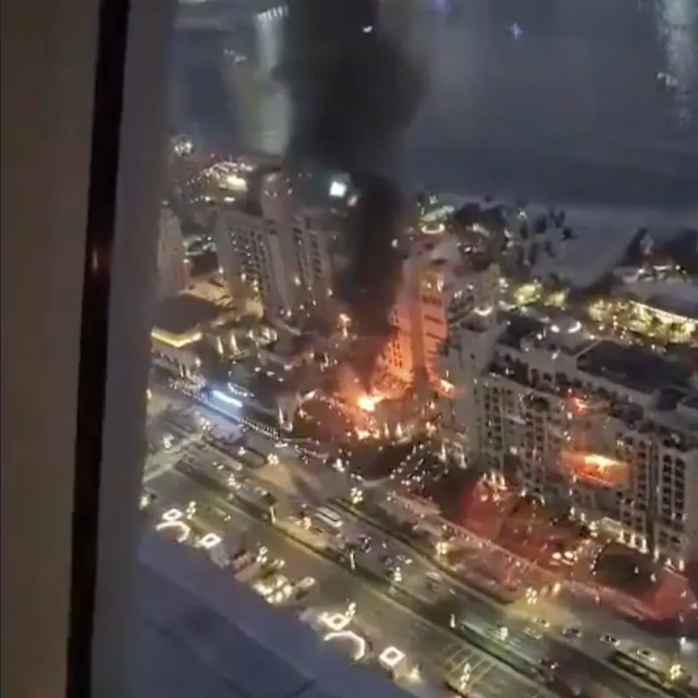 Nhiều vụ cháy nổ ở Dubai – UAE. Ảnh: X