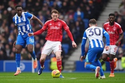 Video bóng đá Brighton - Nottingham Forest: 15 phút đầu gay cấn, phút bù giờ hồi hộp (Ngoại hạng Anh)