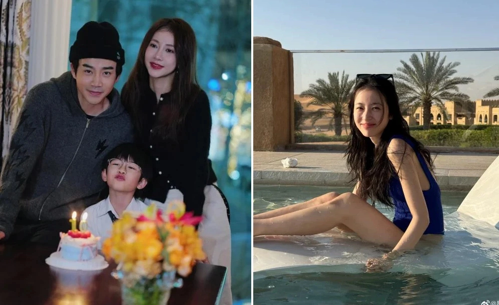 Gia đình tài tử Lý Mậu, diễn viên Chu Vũ Đồng. Ảnh:&nbsp;Weibo