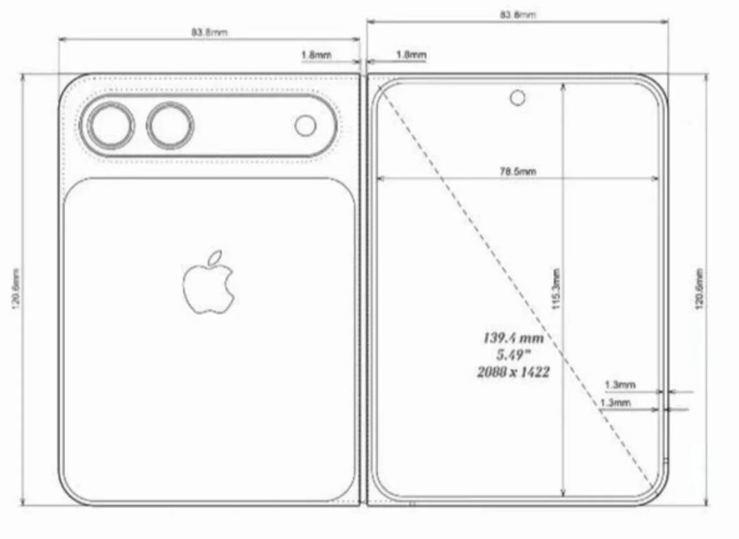 Thiết kế tin đồn của iPhone Fold.