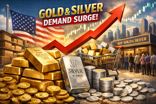 Nhu cầu vàng, bạc tại Mỹ tăng rất mạnh.