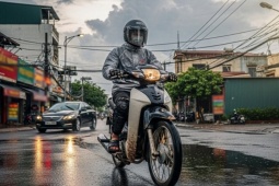 Nguyên tắc lái xe máy trên đường trơn trượt